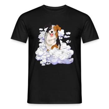 Pet Cloud Dogs Gift Australian Shepherd - Men's T-Shirt - black - Front - AI Model Male 178 light (178cm)