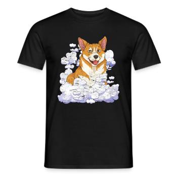Dog Lover Dog Pet Gift Cloud Corgi - Men's T-Shirt - black - Front - AI Model Male 178 light (178cm)