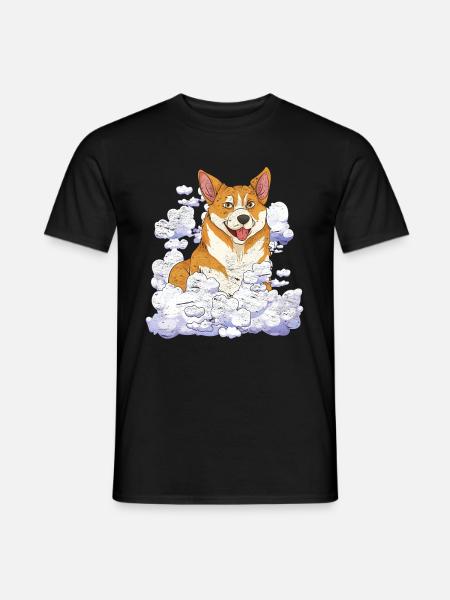 Hund elsker hund kæledyr gave Cloud Corgi - Mænd T-shirt - sort