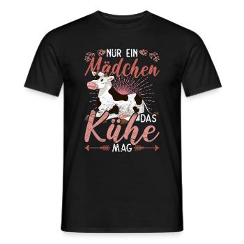 Nur ein Mädchen das Kühe mag Bauernhof Tier Kuh - Männer T-Shirt - Schwarz - Vorne - AI Model Male 178 light (178cm)