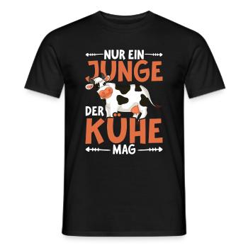 Bauernhof Tier Landwirt Bauer Jungen Geschenk Kuh - Männer T-Shirt - Schwarz - Vorne - AI Model Male 178 light (178cm)