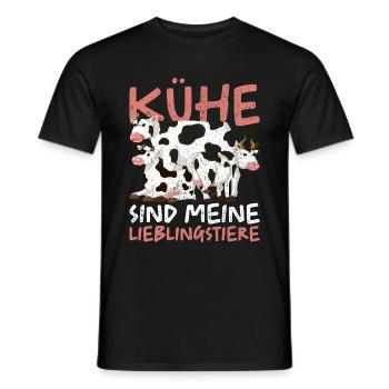 Kühe sind meine Lieblingstiere Bauer Geschenk Kuh - Männer T-Shirt - Schwarz - Vorne - AI Model Male 178 light (178cm)