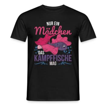 Nur ein Mädchen das Kampffische mag Kampffisch - Männer T-Shirt - Schwarz - Vorne - AI Model Male 178 light (178cm)