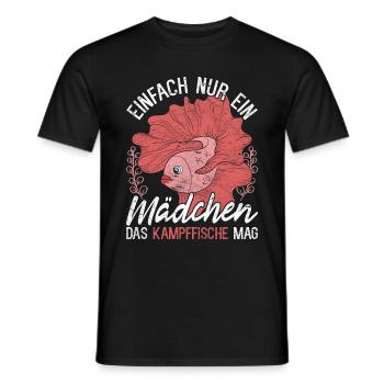 Einfach nur ein Mädchen das Kampffische mag - Männer T-Shirt - Schwarz - Vorne - AI Model Male 178 light (178cm)