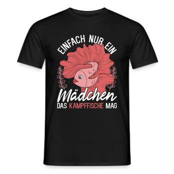 Ozeantier Mädchen Geschenk Siamesischer Kampffisch - Männer T-Shirt - Schwarz - Vorne - AI Model Male 178 light (178cm)