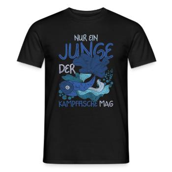 Nur ein Junge der Kampffische mag Ozean Kampffisch - Männer T-Shirt - Schwarz - Vorne - AI Model Male 178 light (178cm)