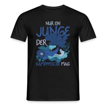 Meerestier Jungen Geschenk Siamesischer Kampffisch - Männer T-Shirt - Schwarz - Vorne - AI Model Male 178 light (178cm)