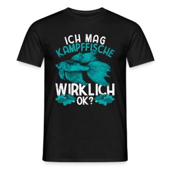 Ich mag Kampffische wirklich ok Ozean Kampffisch - Männer T-Shirt - Schwarz - Vorne - AI Model Male 178 light (178cm)