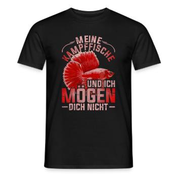Meine Kampffische und ich mögen dich nicht Tier - Männer T-Shirt - Schwarz - Vorne - AI Model Male 178 light (178cm)
