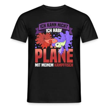 Ich kann nicht habe Pläne mit meinen Kampffischen - Männer T-Shirt - Schwarz - Vorne - AI Model Male 178 light (178cm)