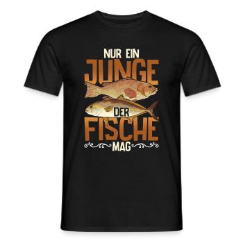Fischzucht Angler Jungen Fischer Geschenk Fisch - Männer T-Shirt - Schwarz - Vorne - AI Model Male 178 light (178cm)