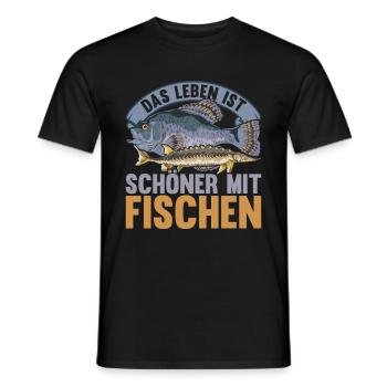 Fischzüchter Angler Fische Lustiges Geschenk Fisch - Männer T-Shirt - Schwarz - Vorne - AI Model Male 178 light (178cm)