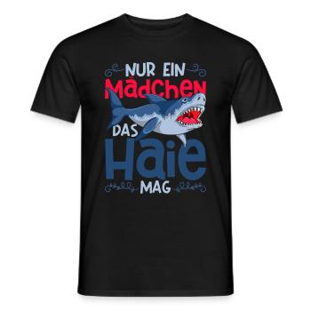 Raubtier Meerestier Ozeantier Mädchen Geschenk Hai - Männer T-Shirt - Schwarz - Vorne - AI Model Male 178 light (178cm)