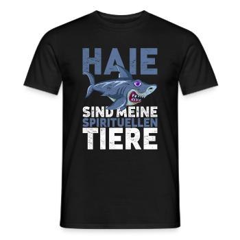 Haie sind meine spirituellen Tiere Lustiges Hai - Männer T-Shirt - Schwarz - Vorne - AI Model Male 178 light (178cm)
