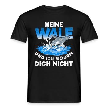 Meine Wale und ich mögen dich nicht Lustiges Wal - Männer T-Shirt - Schwarz - Vorne - AI Model Male 178 light (178cm)
