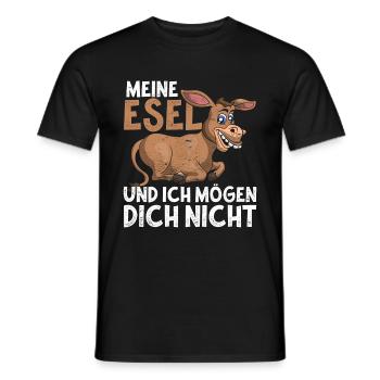 Meine Esel und ich mögen dich nicht Lustiges Esel - Männer T-Shirt - Schwarz - Vorne - AI Model Male 178 light (178cm)
