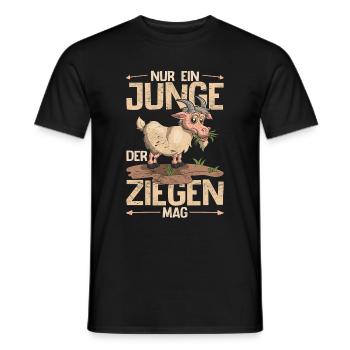 Nur ein Junge der Ziegen mag Bauernhof Tier Ziege - Männer T-Shirt - Schwarz - Vorne - AI Model Male 178 light (178cm)