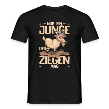 Bauernhof Tier Landwirt Jungen Geschenk Ziege - Männer T-Shirt - Schwarz - Vorne - AI Model Male 178 light (178cm)