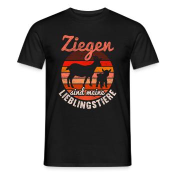 Ziegen sind meine Lieblingstiere Bauer Retro Ziege - Männer T-Shirt - Schwarz - Vorne - AI Model Male 178 light (178cm)