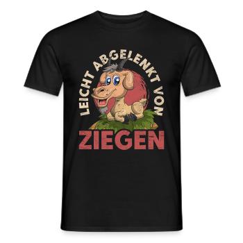 Leicht abgelenkt von Ziegen Bauernhof Tier Ziege - Männer T-Shirt - Schwarz - Vorne - AI Model Male 178 light (178cm)