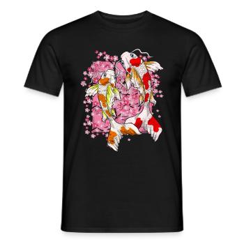 Sakura Koi Fisch Geschenk Kirschblüten Koi Karpfen - Männer T-Shirt - Schwarz - Vorne - AI Model Male 178 light (178cm)
