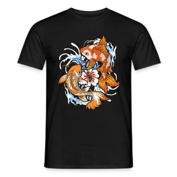Cadeau de poisson Koi japonais Carpe Koi Japon - T-shirt homme - noir - Devant - AI Model Male 178 light (178cm)