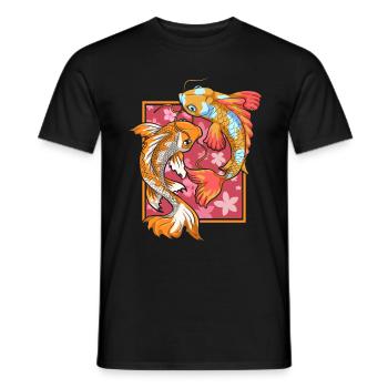 Japan Nishikigoi Sakura Gift Cherry Blossom Koi - Men's T-Shirt - black - Front - AI Model Male 178 light (178cm)