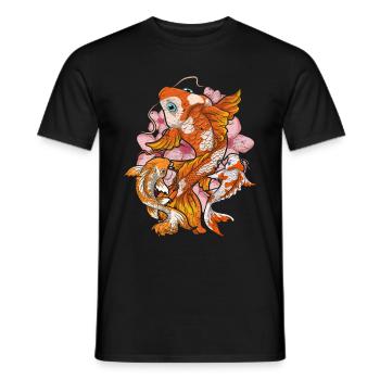 Cherry Blossom Nishikigoi Gift Sakura Koi Carp - Men's T-Shirt - black - Front - AI Model Male 178 light (178cm)