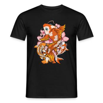 Sakura Nishikigoi Kirschblüte Geschenk Koi Karpfen - Männer T-Shirt - Schwarz - Vorne - AI Model Male 178 light (178cm)