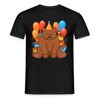 Waldbewohner Tier Geburtstags Party Geschenk Bär - Männer T-Shirt - Schwarz - Vorne - AI Model Male 178 light (178cm)