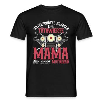 Tattoo Mama Motorrad Muttertag Geschenk Biker - Männer T-Shirt - Schwarz - Vorne - AI Model Male 178 light (178cm)