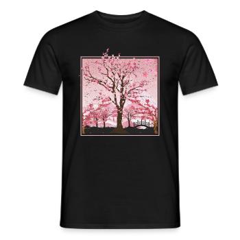 Japanese Cherry Blossom Gift Japan Sakura - Men's T-Shirt - black - Front - AI Model Male 178 light (178cm)