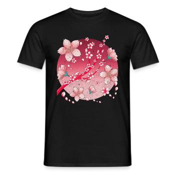 Culture japonaise Sakura Cadeau Fleurs de cerisier - T-shirt homme - noir - Devant - AI Model Male 178 light (178cm)
