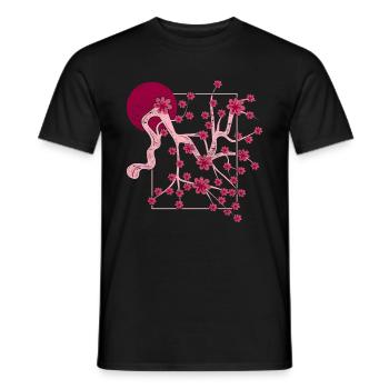 Culture japonaise Sakura Moon Cadeau Fleur de Cerisier - T-shirt homme - noir - Devant - AI Model Male 178 light (178cm)