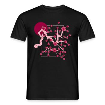 Fleur de cerisier du Japon Cadeau Lune Japonaise Sakura - T-shirt homme - noir - Devant - AI Model Male 178 light (178cm)