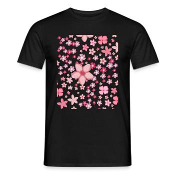 Cherry Blossom Pattern Gift Japanese Sakura - Men's T-Shirt - black - Front - AI Model Male 178 light (178cm)