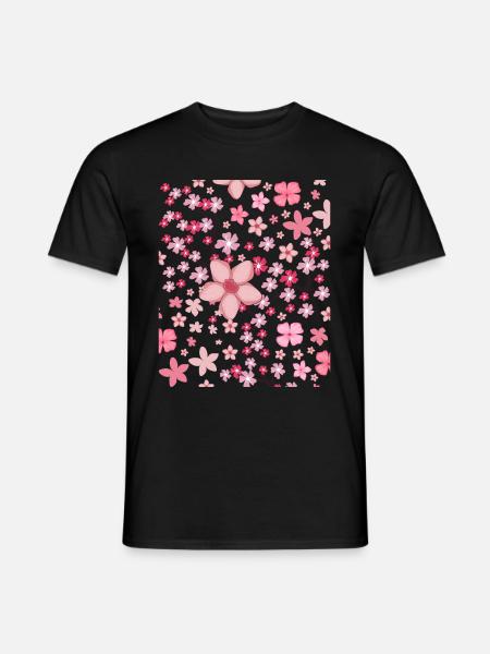 Cherry Blossom Pattern Gift Japanese Sakura - Men's T-Shirt - black