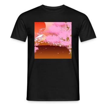 Japan Sakura Tree Gift Japanese Cherry Blossoms - Men's T-Shirt - black - Front - AI Model Male 178 light (178cm)