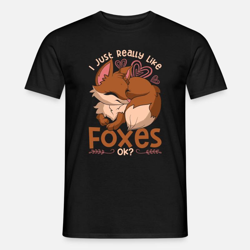Fuchs - Männer T-Shirt - Schwarz