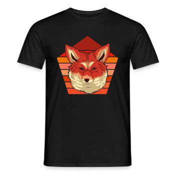 Fuchs Liebhaber Wald Tier Geschenk Retro Fuchs - Männer T-Shirt - Schwarz - Vorne - AI Model Male 178 light (178cm)
