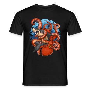 Sea Animal Octopus Ocean Animal Shark Gift Octopus - T-shirt homme - noir - Devant - AI Model Male 178 light (178cm)