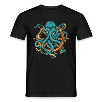 Ocean Animal Octopus Sea Animal Gift Octopus - Men's T-Shirt - black - Front - AI Model Male 178 light (178cm)