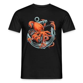 Kraken Meeresbewohner Anker Tier Geschenk Oktopus - Männer T-Shirt - Schwarz - Vorne - AI Model Male 178 light (178cm)