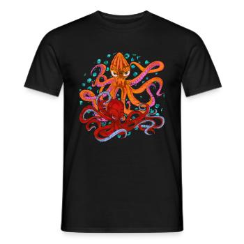 Meeresbewohner Ozean Tier Kraken Geschenk Oktopus - Männer T-Shirt - Schwarz - Vorne - AI Model Male 178 light (178cm)