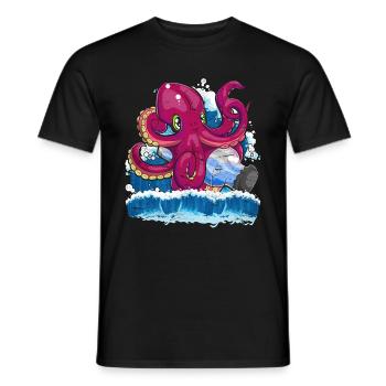 Kraken Sea Animal Cadeau Mignon Poulpe - T-shirt homme - noir - Devant - AI Model Male 178 light (178cm)