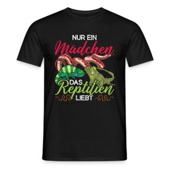 Nur ein Mädchen das Reptilien liebt Tropen Reptil - Männer T-Shirt - Schwarz - Vorne - AI Model Male 178 light (178cm)