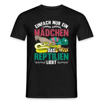 Schlange Chamäleon Waran Mädchen Geschenk Reptil - Männer T-Shirt - Schwarz - Vorne - AI Model Male 178 light (178cm)
