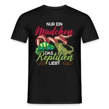 Waran Chamäleon Schlange Mädchen Geschenk Reptil - Männer T-Shirt - Schwarz - Vorne - AI Model Male 178 light (178cm)