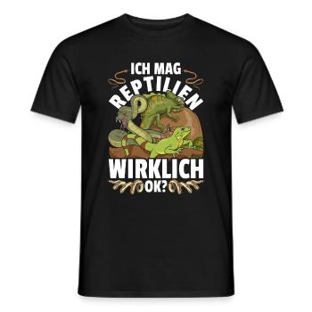 Schlange Chamäleon Waran Geschenk Lustiges Reptil - Männer T-Shirt - Schwarz - Vorne - AI Model Male 178 light (178cm)
