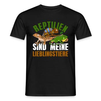 Waran Gecko Chamäleon Geschenk Lustiges Reptil - Männer T-Shirt - Schwarz - Vorne - AI Model Male 178 light (178cm)